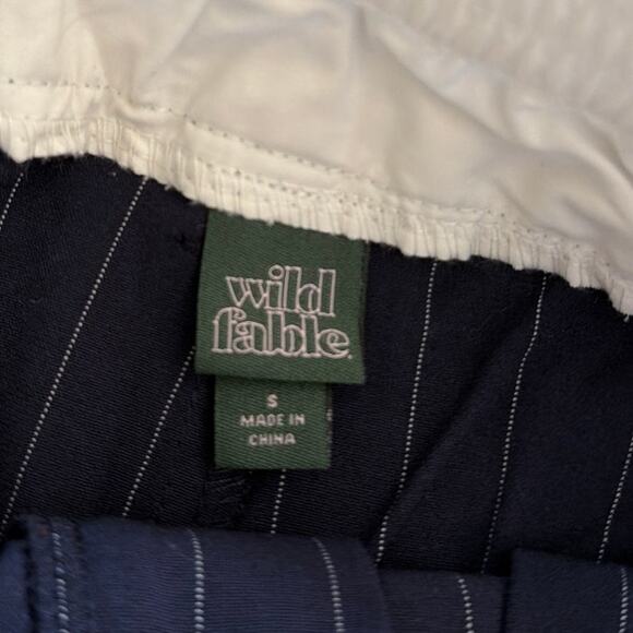 Wild Fable Wide Leg Boxer Trouser High Rise Blue PInstripe NEW Size Small - Picture 6 of 8